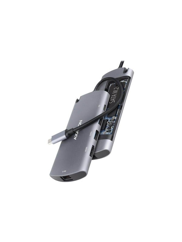 AXAGON HMC-6M2 - Dockingstation - USB-C 32 Gen 1  Thunderbolt 3 - HDMI - GigE