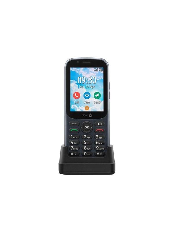 DORO 730X - Mobiltelefon - Dual-SIM - 4G LTE - 13GB - microSD slot - microSD slot - 320 x 240 Pixel - 3 MP - DorOS - Graphite (380472)