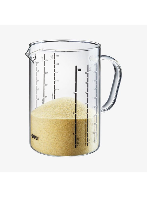 Messbecher GEFU METI 1000 ml Gr Volumen 1 l farblos (transparent) Messbecher Back- Kochhelfer Ausgießnase 1 Liter