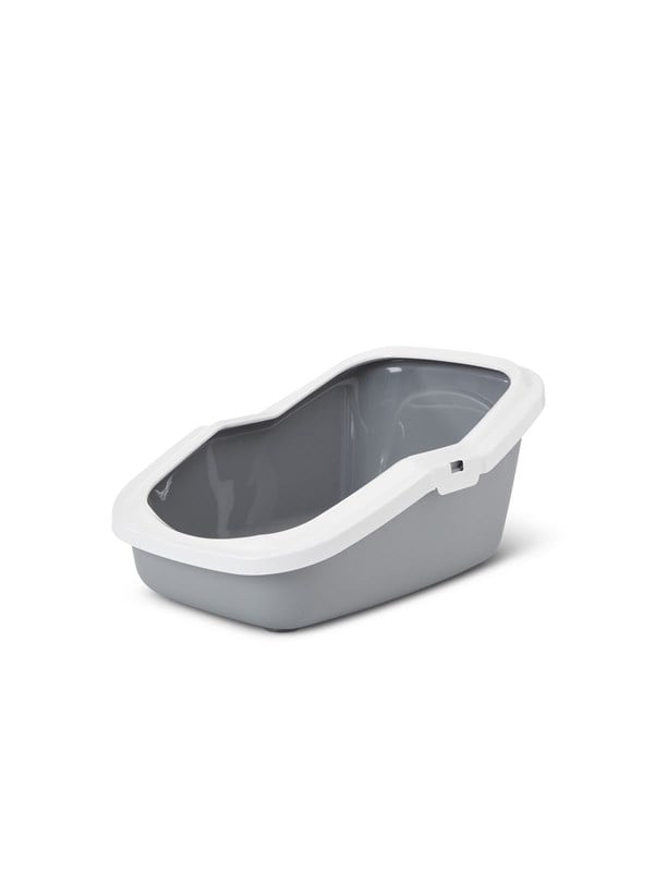 Savic Aseo Katzentoilette mit hoher Rckwand 56x39x275cm Grau