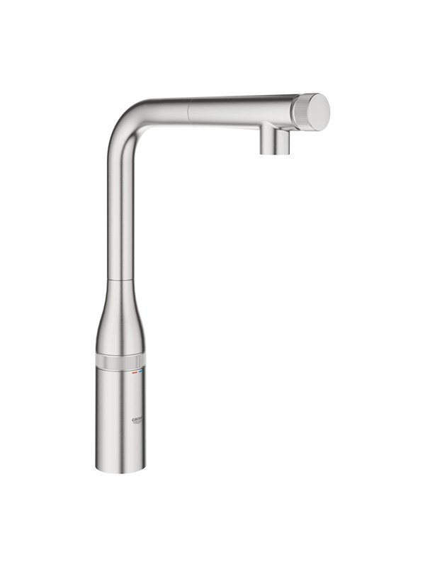 Essence SmartControl Spültischbatterie mit SmartControl Spülbrause mit Laminarstrahl Farbe Supersteel - 31615DC0 - Grohe
