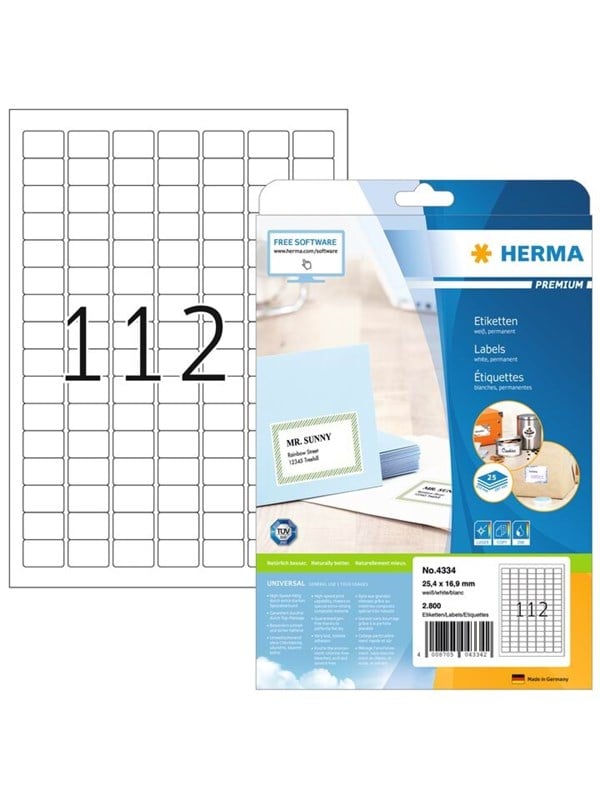 HERMA PREMIUM Etiketten A4 254 x 169 mm wei permanent haftend