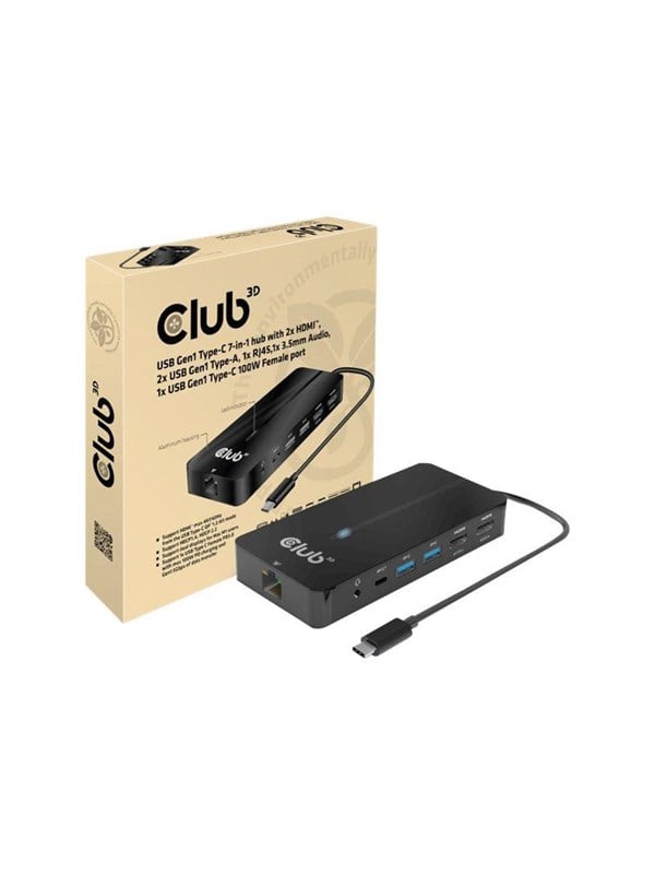 Club 3D CSV-1595 - docking station - USB-C 32 Gen 1 - 2 x HDMI - GigE