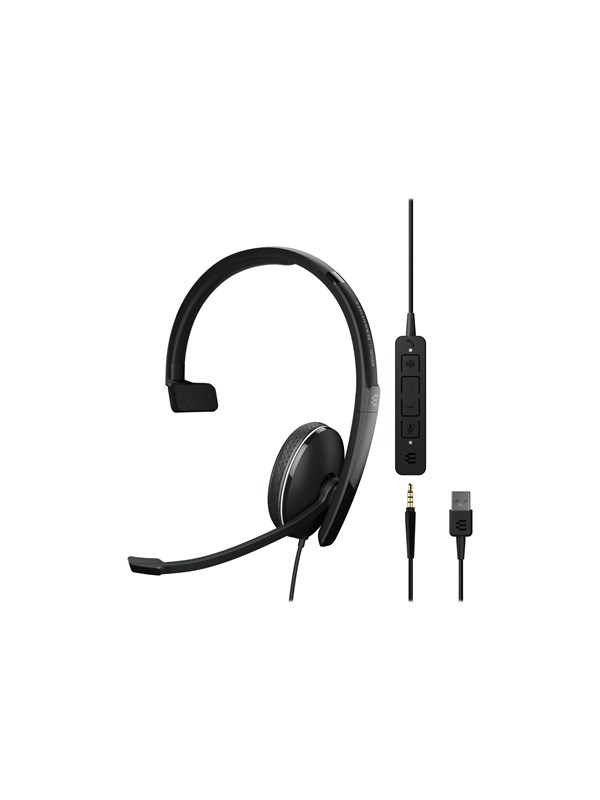 EPOS Sennheiser ADAPT 135T USB II Headset - Einseitig, USB-A, Microsoft Teams Zertifiziert, 3,5mm Klinke, Kunstleder Ohrpolster, Schwarz - Bild 4