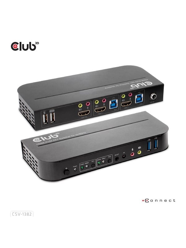 Club 3D CSV-1382 - KVM  audio switch - 2 ports