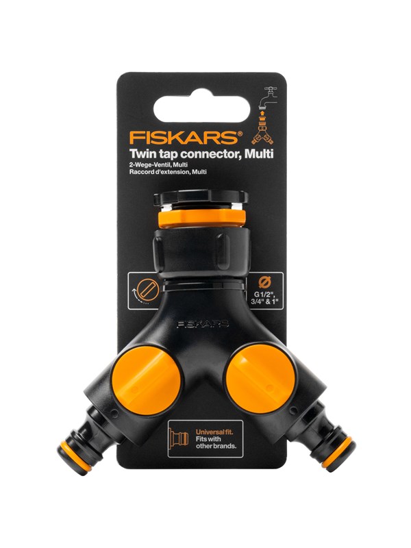 Fiskars 1027061 multi 2-way splitter hose connectors black durable...