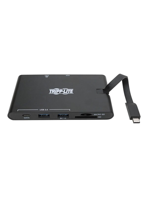 Tripp Lite USB-C Laptop Docking Station - HDMI VGA GbE 4K  30 Hz Thunderbolt 3 USB-A USB-C PD Charging 30 Black - docking station - USB-C 31  Thunderbolt 3 - VGA HDMI - GigE