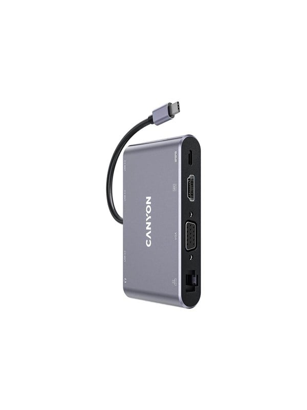Canyon DS-14 8-in-1 USB-C Hub 4K Dunkelgrau
