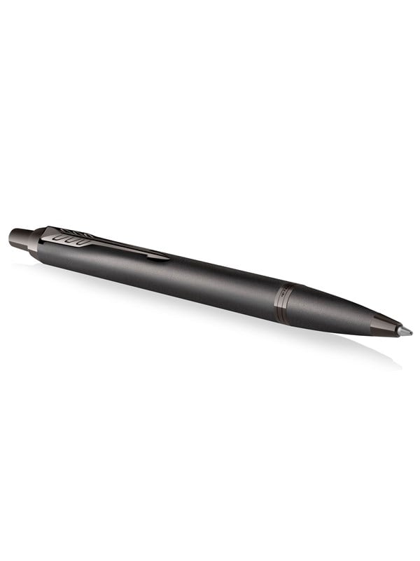 Parker IM Monochrome Kugelschreiber | blaue Tinte | Oberfläche und Zierteile in Dunkelgrau-Metallic | medium Spitze | Geschenkbox