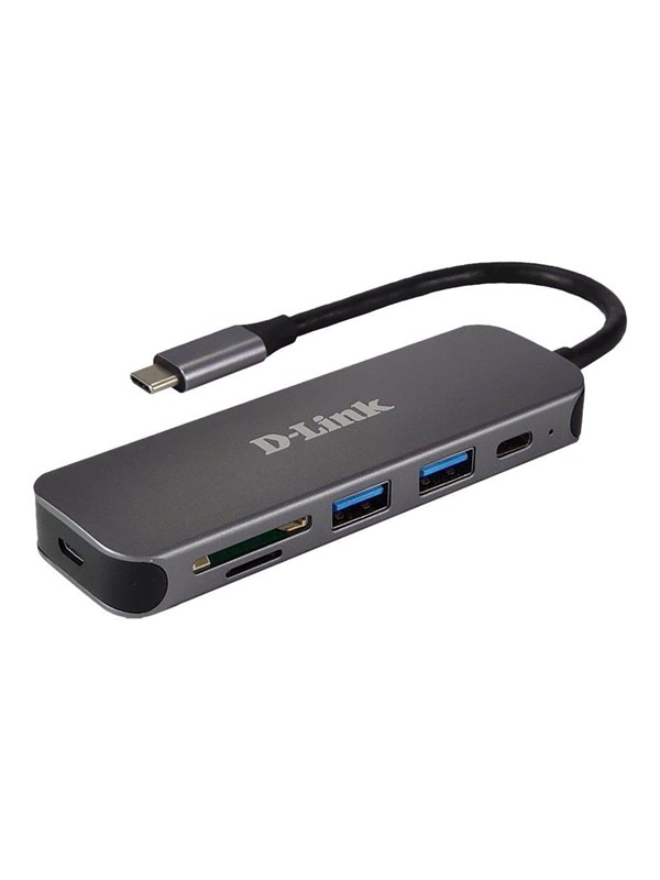 D-Link DUB-2325 - hub - with card reader - 5 ports USB-Hubs - 5 - Grau