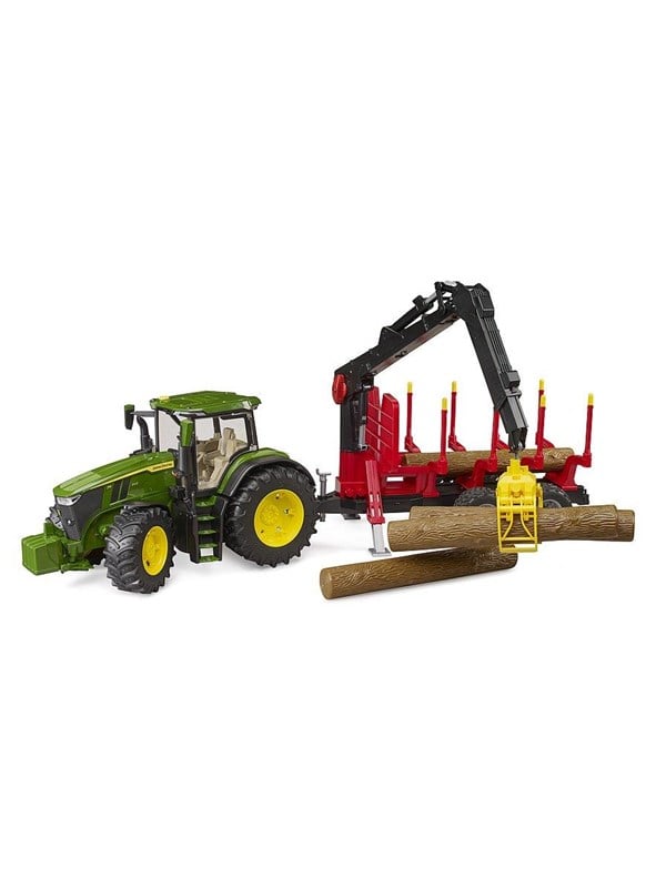Bruder Grün Auto Spiele Mit Forstanhänger John Deere 7R 350 - Image 9