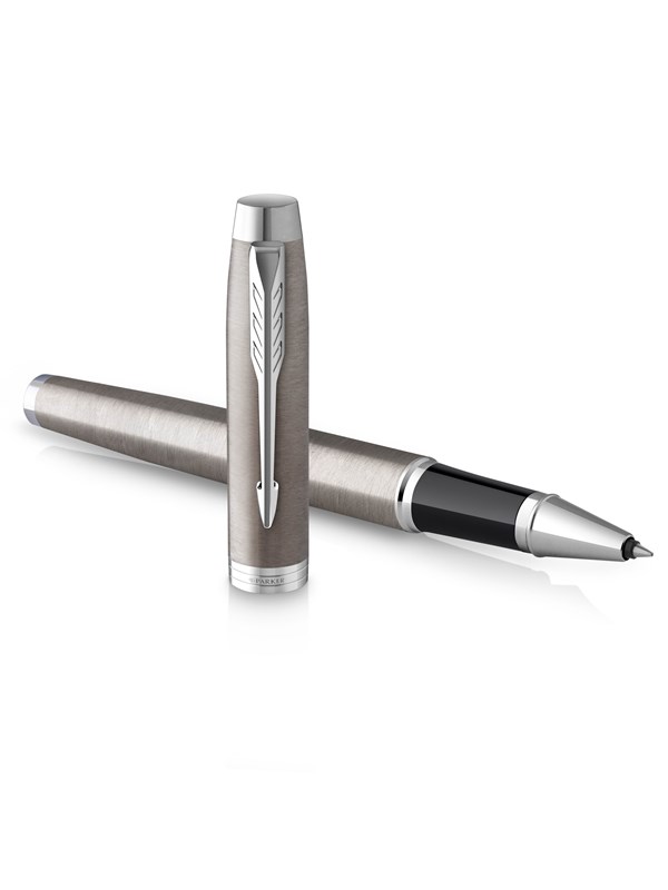 Parker IM Rollerball | Edelstahl mit Chrom-Zierteilen | feine Spitze mit schwarzer Tinte | Geschenkbox