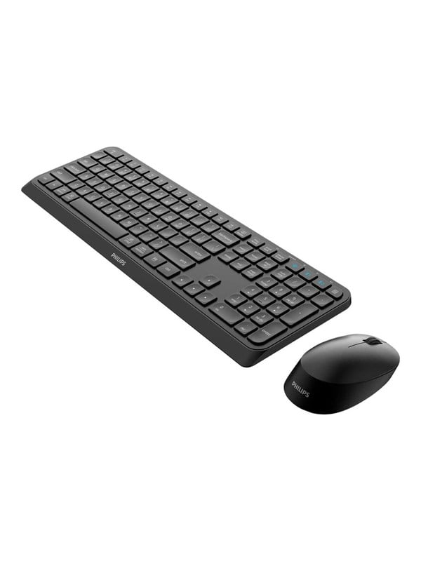 Philips 4000 series SPT6407B - keyboard and mouse set - QWERTY - Tastatur  Maus Set - Englisch US - Schwarz