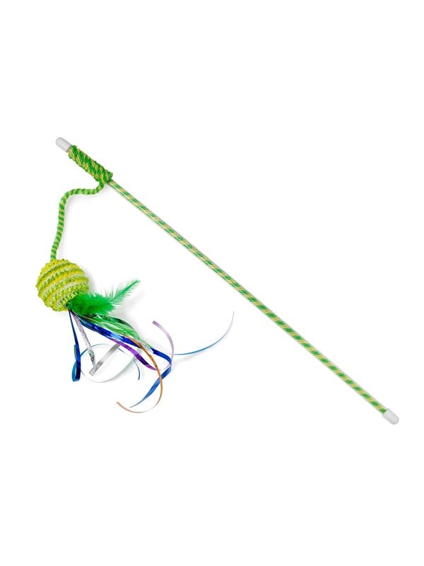 Dogman Angel für Katzen mit Fransenball Grün 47cm