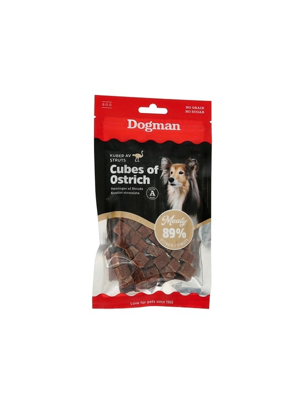 Dogman Meaty Strauenwrfel Hundeleckerlis 80g