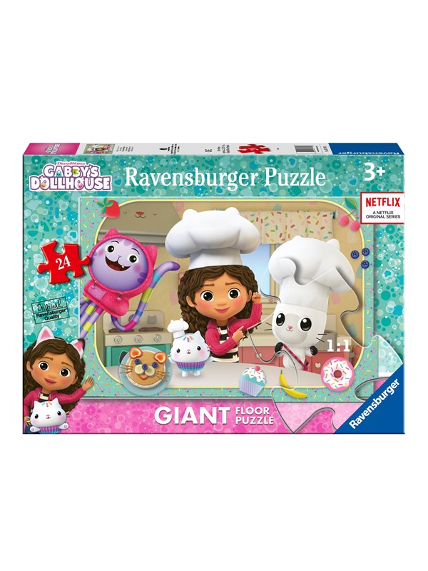 Ravensburger Kinderpuzzle 03178 - Gabbys Kochkünste - Bodenpuzzle mit 24 großen Puzzleteilen, für kleine Gabby-Fans...