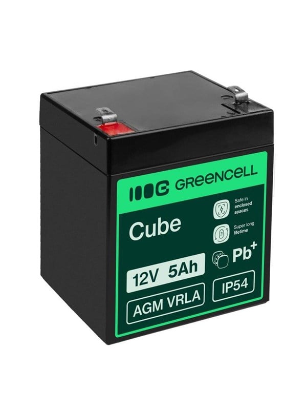 Green Cell AGM27 - 12V 5Ah VRLA Battery AGM Maintenance-Free