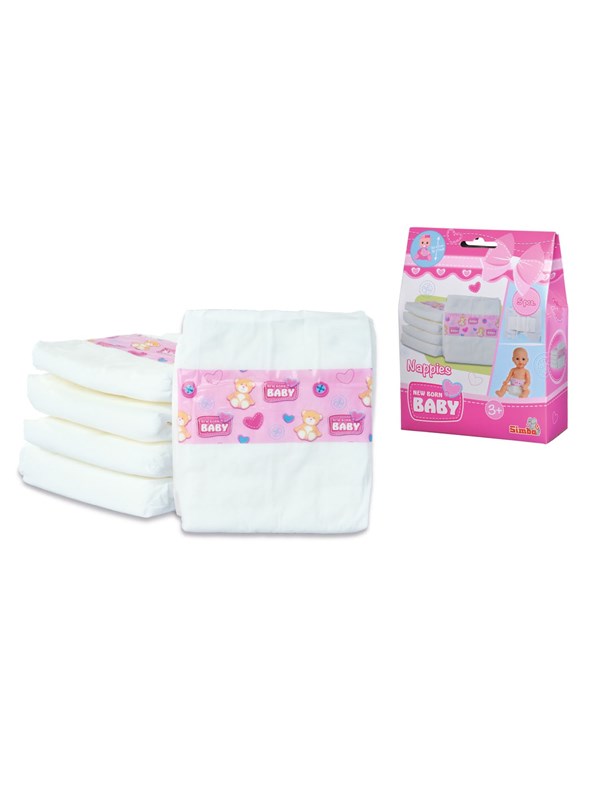 New Born Baby 5 Diapers for Dolls
