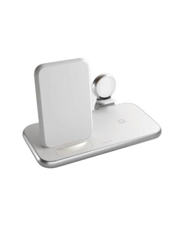 Image of ZENS 4 in 1 Stand+Watch Wireless Charger Aluminium - White