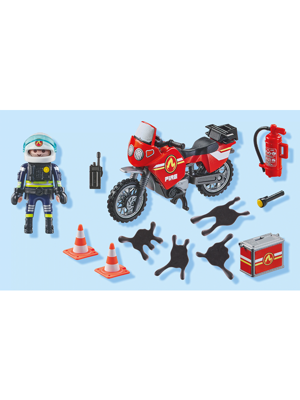 Playmobil Action - Feuerwehrmotorrad  lunfall