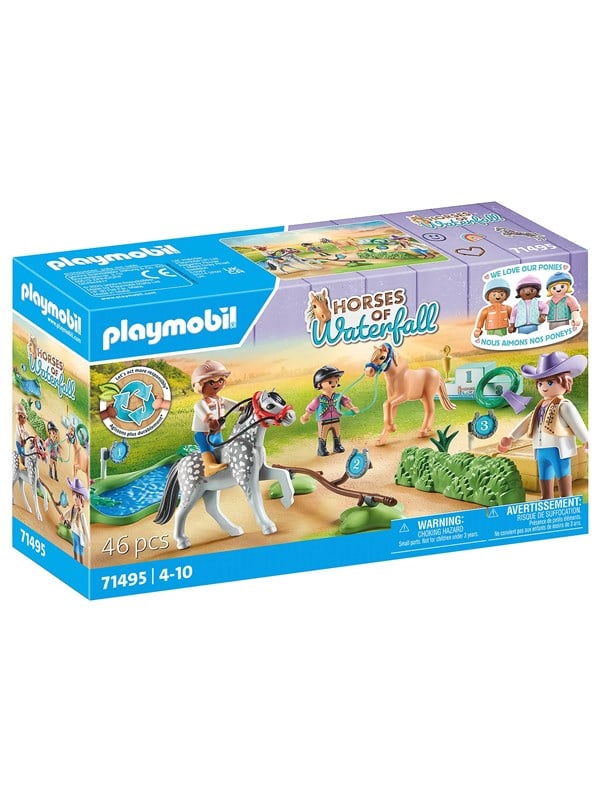 Pony-Reitsimulator + Hindernisparcours Playmobil