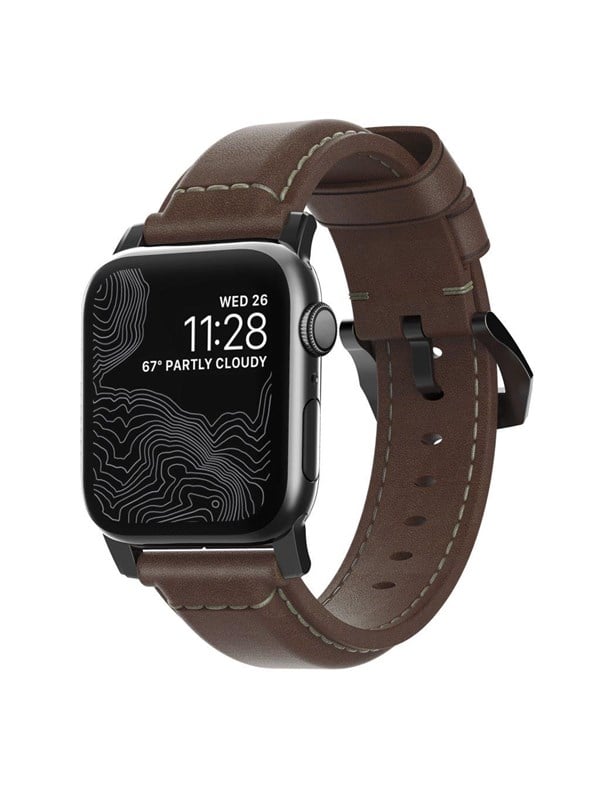 Nomad - Traditional Band - 44mm42mm  Black Hardware  Rustic Brown Leather