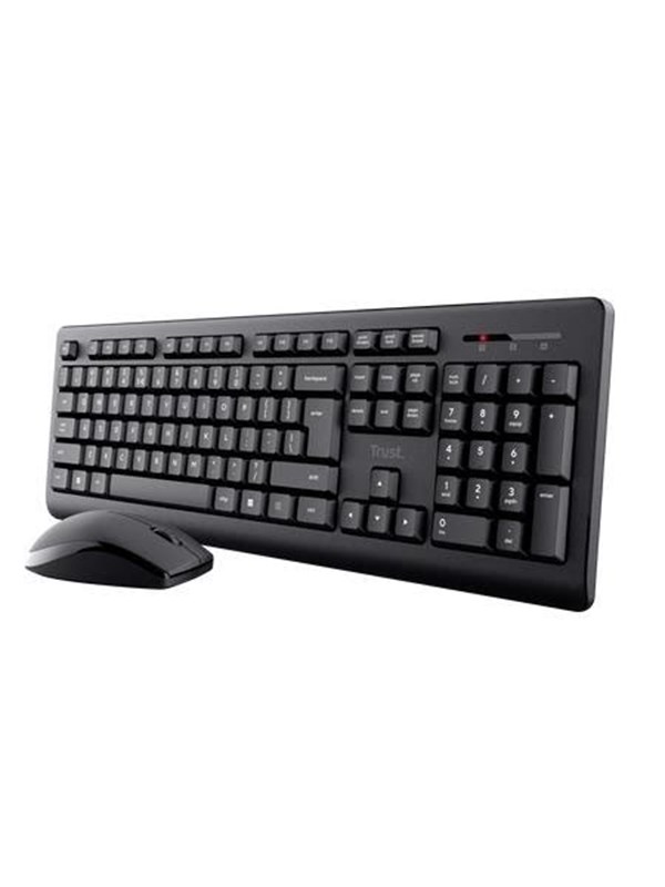 Trust Primo Wireless Deskset Nordic - Tastatur  Maus Set - Full-Size - Nordic ISO - Schwarz
