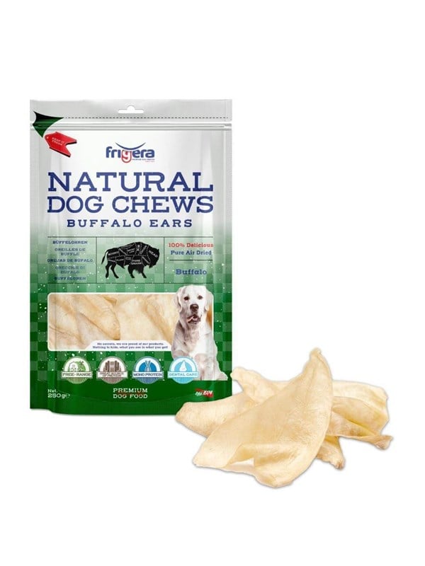 Frigera frigera natrliche Hundekauartikel Bffelohren 250gr