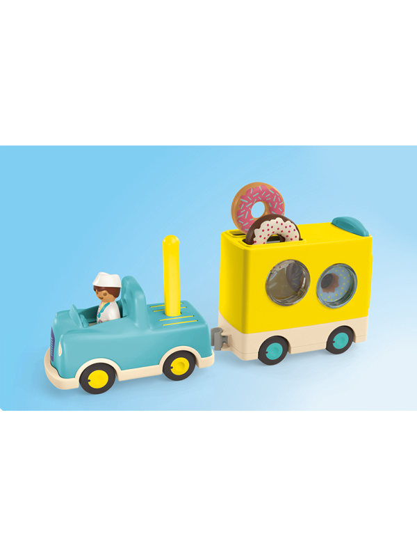 Image of Playmobil 1.2.3 - Junior Verrückter Donut-Truck mit Stapel- und Sortierfunktion