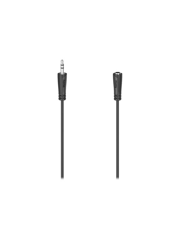 00205121 Klinke Audio Verlängerungskabel [1x UK-Stecker - 1x Klinkenbuchse 35 mm] 5 m Schwarz - Hama