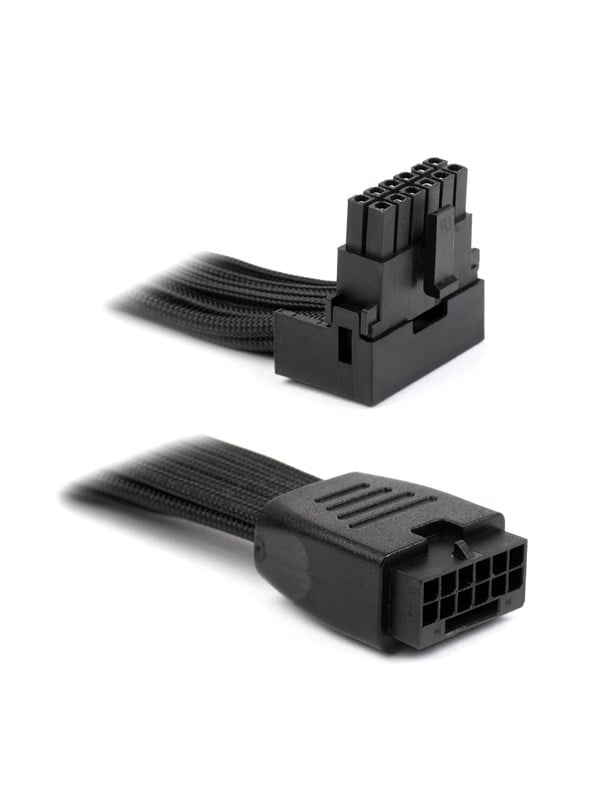 DUTZO Sleeved PCI-E 12V-2x6 Verlngerungskabel - Lock pin up - Schwarz