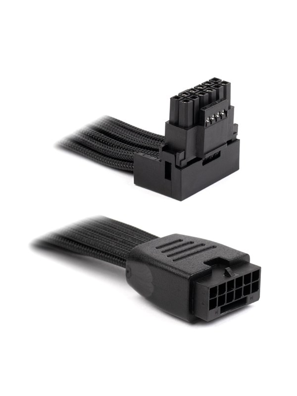 DUTZO Sleeved PCI-E 12V-2x6 Verlngerungskabel - Lock pin down - Schwarz