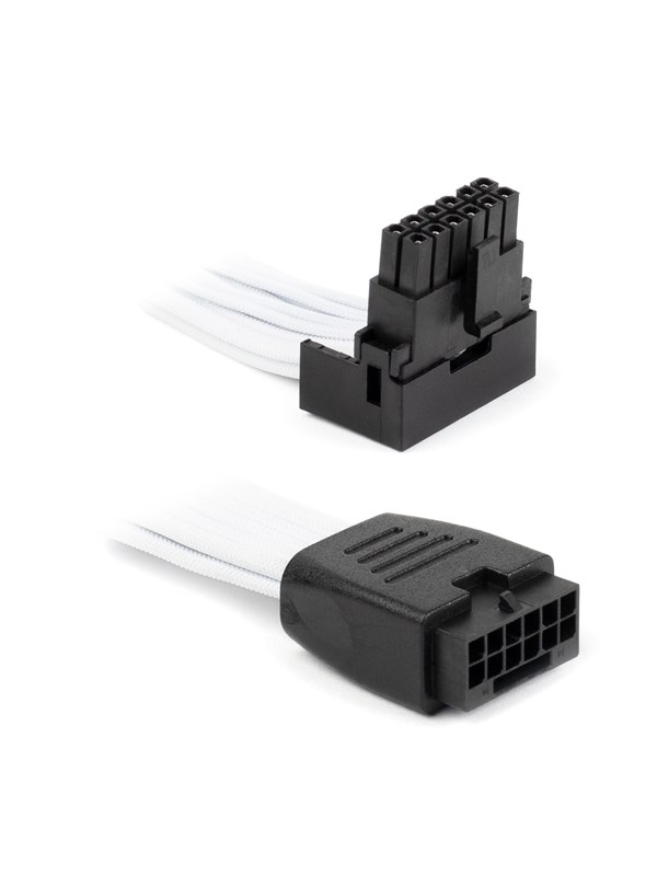 DUTZO Sleeved PCI-E 12V-2x6 Verlngerungskabel - Lock pin up - Wei