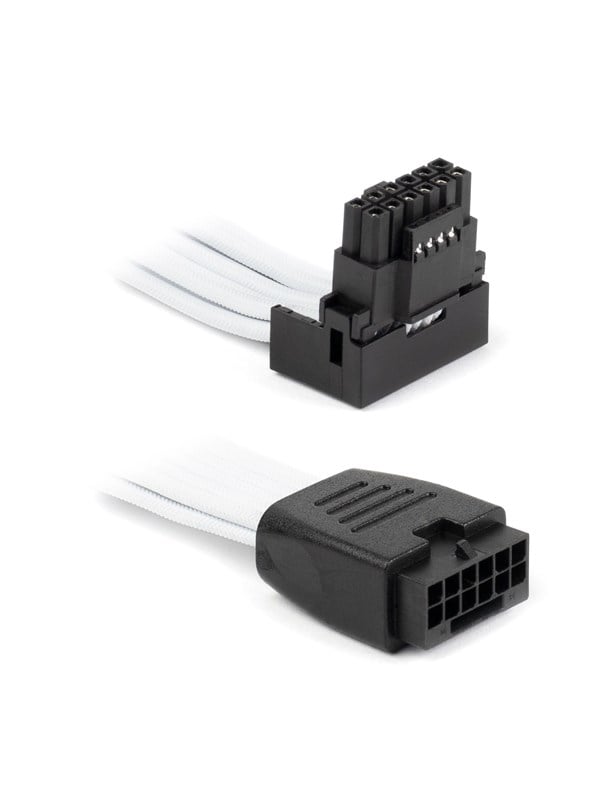 DUTZO Sleeved PCI-E 12V-2x6 Verlngerungskabel - Lock pin down - Wei