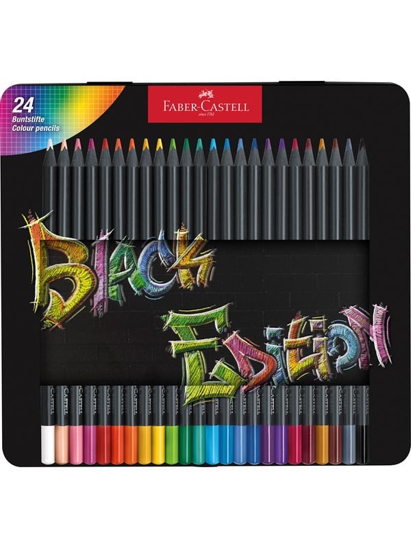 Faber-Castell Buntstifte Black Edition 24er Metalletui