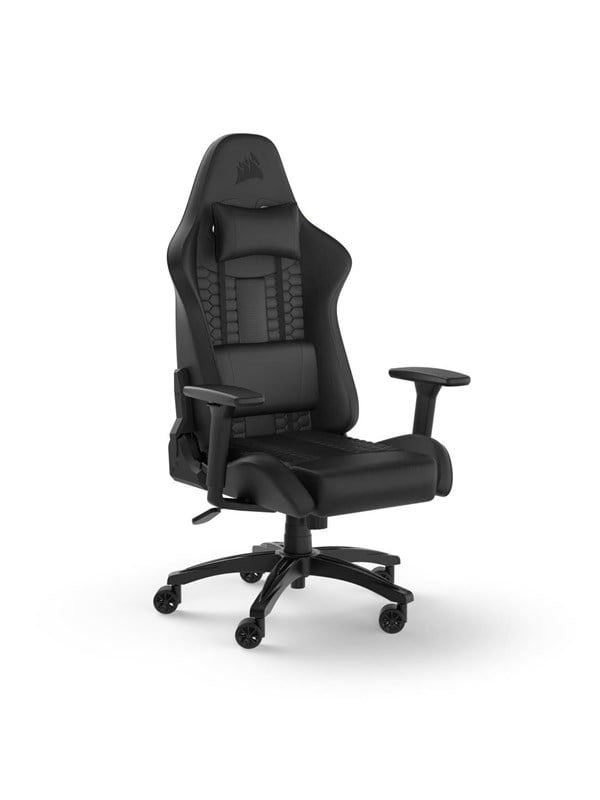Corsair TC100 Relaxed Gaming Stuhl - Schwarz - Plüsch-Kunstleder - Bis zu 120 kg