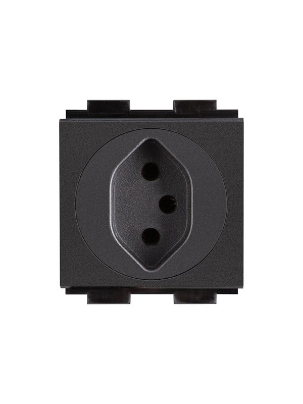 Crestron Electronics Crestron FT2A-PWR-SW series FT2A-PWR-SW-1-BASIC - power socket-outlet - power outlet module single Switzerland - 1 gang - 1 power socket - black