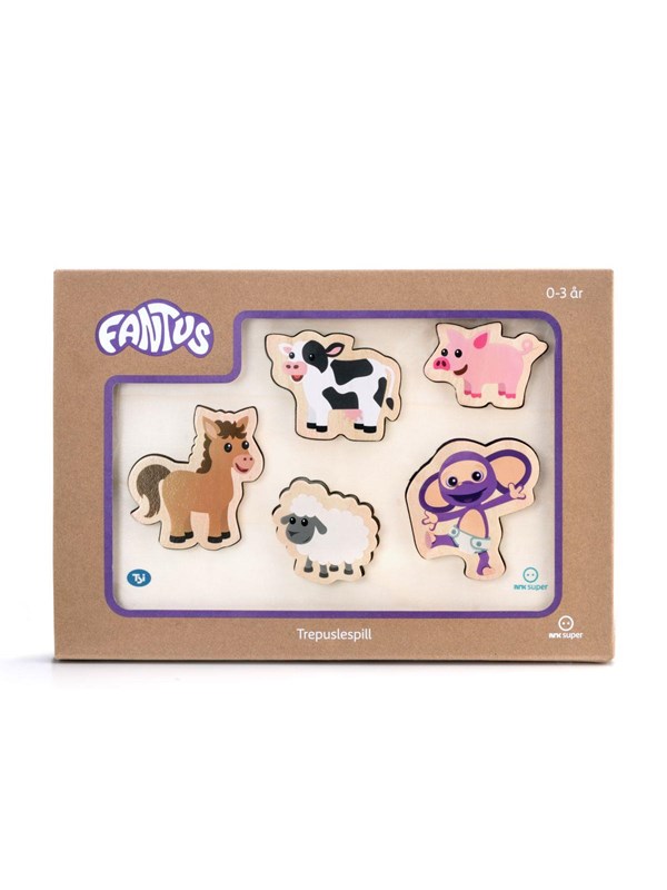 Fantorangen  Fantus  WOODEN PUZZLE FARM ANIMALS 315X22CM