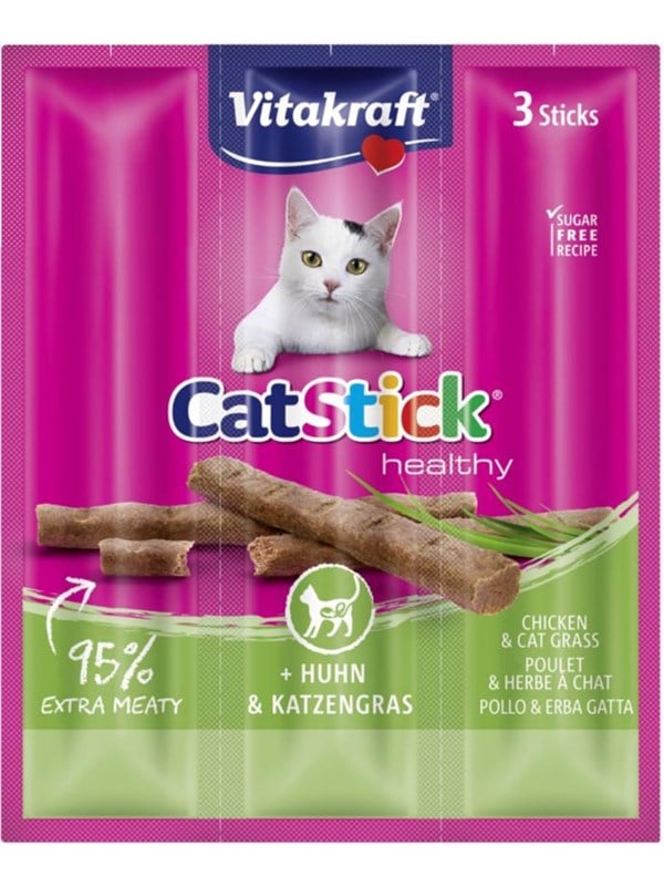 Vitakraft vitakraft Cat Stick Huhn  Katzengras 3 Sticks