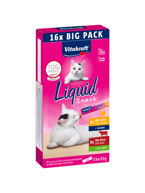 Vitakraft Liquid Snack Multipack Chicken Beef 15g 16-Pack
