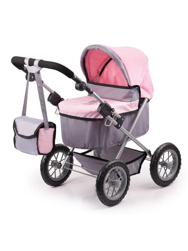 Puppenwagen TRENDY FAIRY mit Tasche in grau rosa