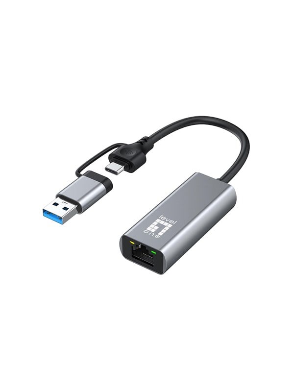 LevelOne USB-0423 25 Gigabit Ethernet 2-in-1 USB-CA Network Adapter