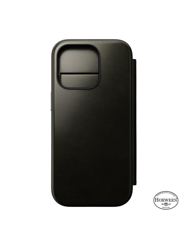 Nomad Modern Leather Folio - iPhone 16 Pro  Green Chrome  Horween