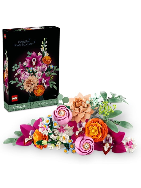 Image of LEGO Botanicals 10342 Schöner Rosafarbener Blumenstrauß