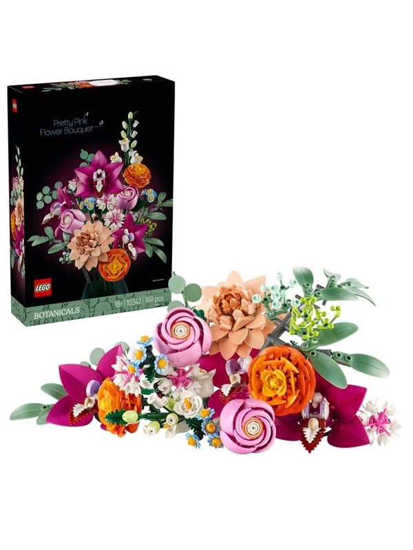 Image of LEGO Botanicals 10342 Schöner Rosafarbener Blumenstrauß