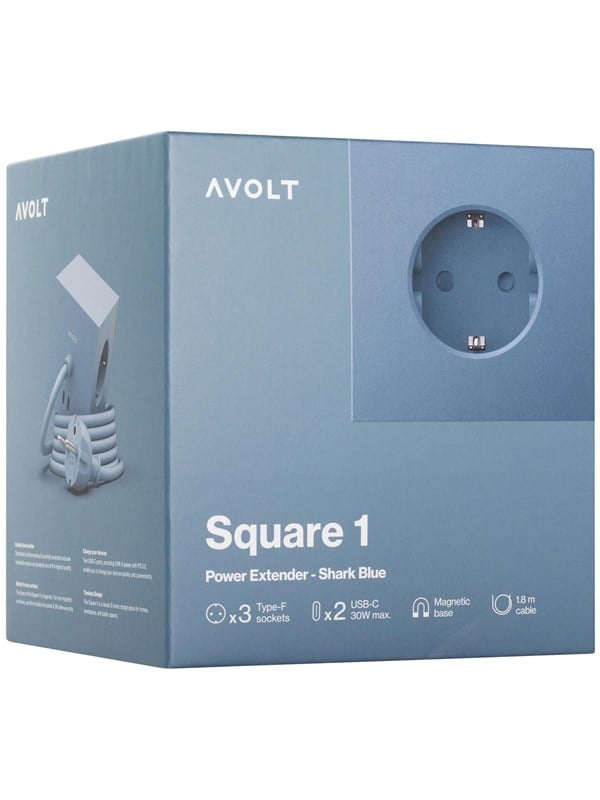 AVOLT Square 1 with 30W Dual USBC & Magnetic base 1.8m Shark Blue