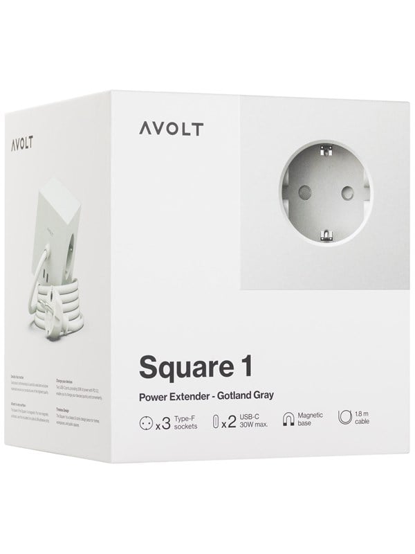 AVOLT Square 1 with 30W Dual USBC  Magnetic base 18m Gotland Gray