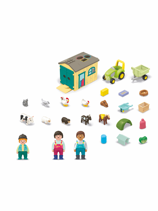 Playmobil Junior - Junior Bauernhof-Abenteuer mit Traktor Anhnger und Tierfreunden