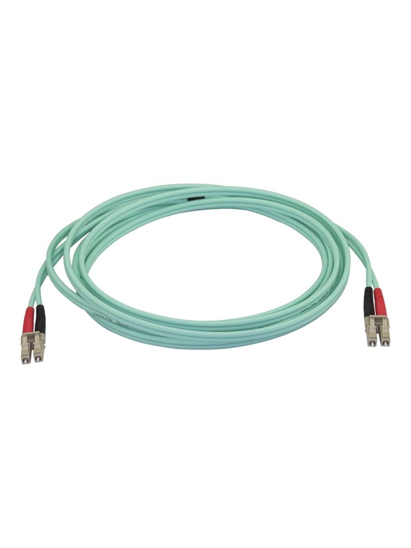 StarTech.com Aqua OM4 Duplex Multimode Fiber - 3m/ 9 ft - 100 Gb - 50/125 - OM4 Fiber - LC to LC Fiber Patch Cable (450FBLCLC3) - network cable - 3 m - aqua - Blau - 3m