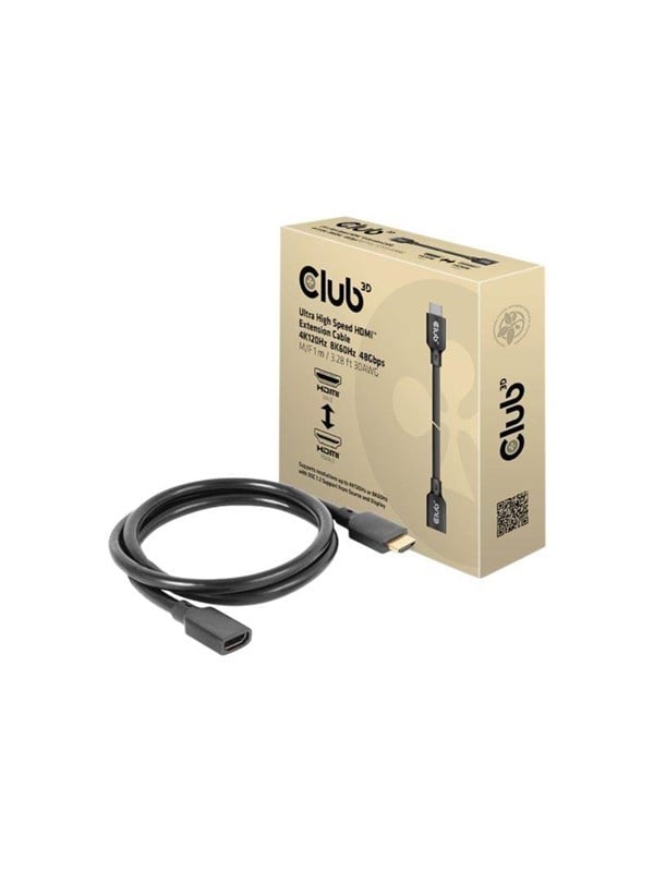 CLUB3D Ultra High Speed HDMI™ Verlängerungskabel 4K120Hz 8K60Hz 48Gbps St./B. 1 m 30AWG